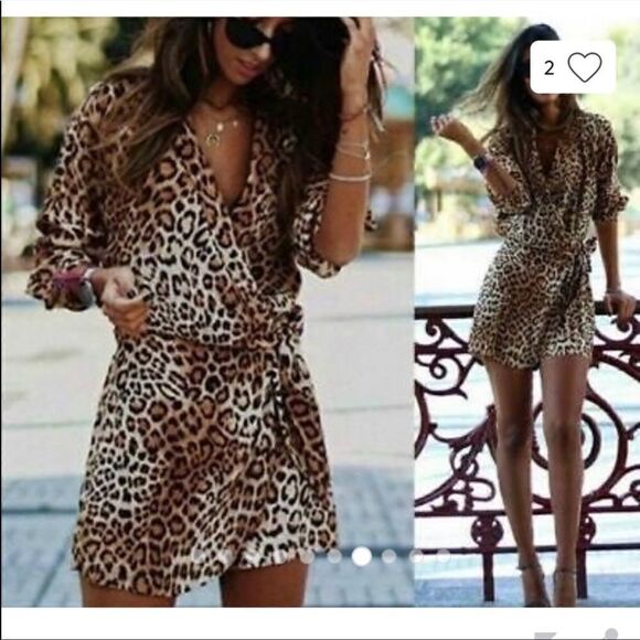 Zara animal print romper with side tie Size S - Picture 10 of 10